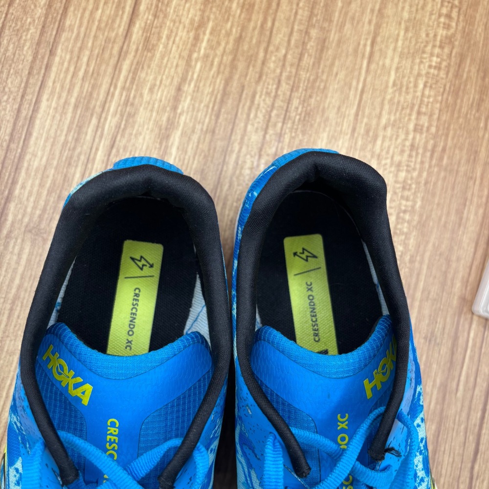 Hoka Crescendo XC Spikes Mens 9 Womens 10.5 Blue Yellow Track Running 1141272 - Picture 7 of 8